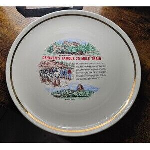 VINTAGE Collector Plate (DeHaven's Famous 20 Mule Train) PARKS ANNIVERSARY Rare